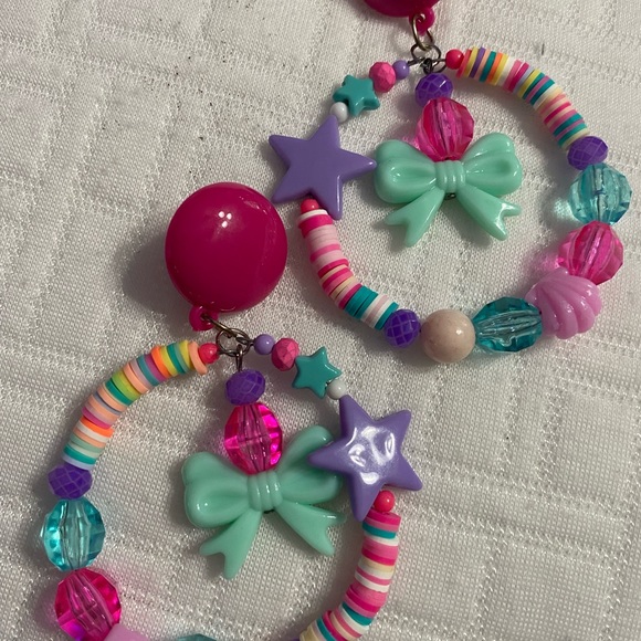 Barbie bright heart Ken love hoop rose bow pink glam earrings statement they - Picture 5 of 6